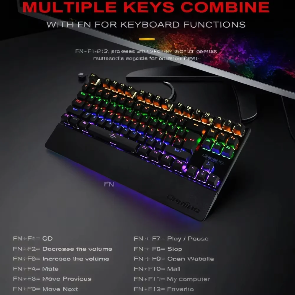 Clavier mécanique 26 touches Anti-image fantôme rétro-éclairage rvb fonction Win-Lock clavier de jeu avec clavier numérique