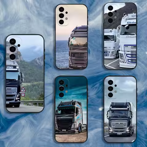 Car V-Volvo-s-Trucks Phone Case For Samsung S25,S24,S21,S22,S23,S30,Ultra,S20,Plus,Fe,Lite,Note,10,9,5G Black Cover