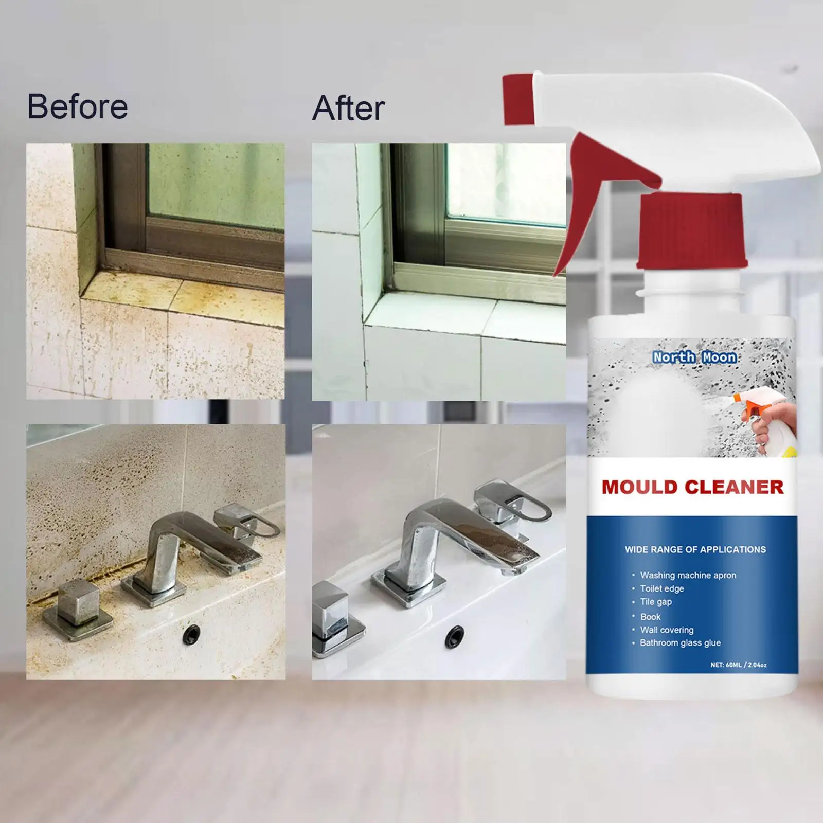 60ml Mildew Remover Spray Ceiling Bathroom Ceramic Wall Surface Anti-Mould Cleaning Foam Multi Effect Cleaning Decontamination