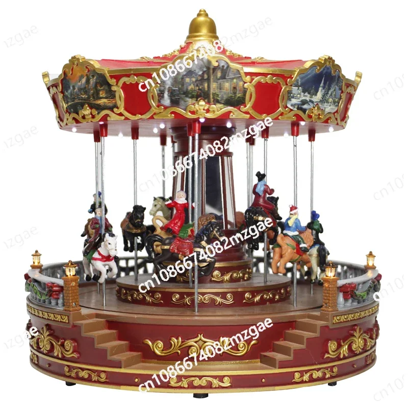 Carousel Decoration Luxury Night Light Music Box Girl Boy Children's Birthday Gift