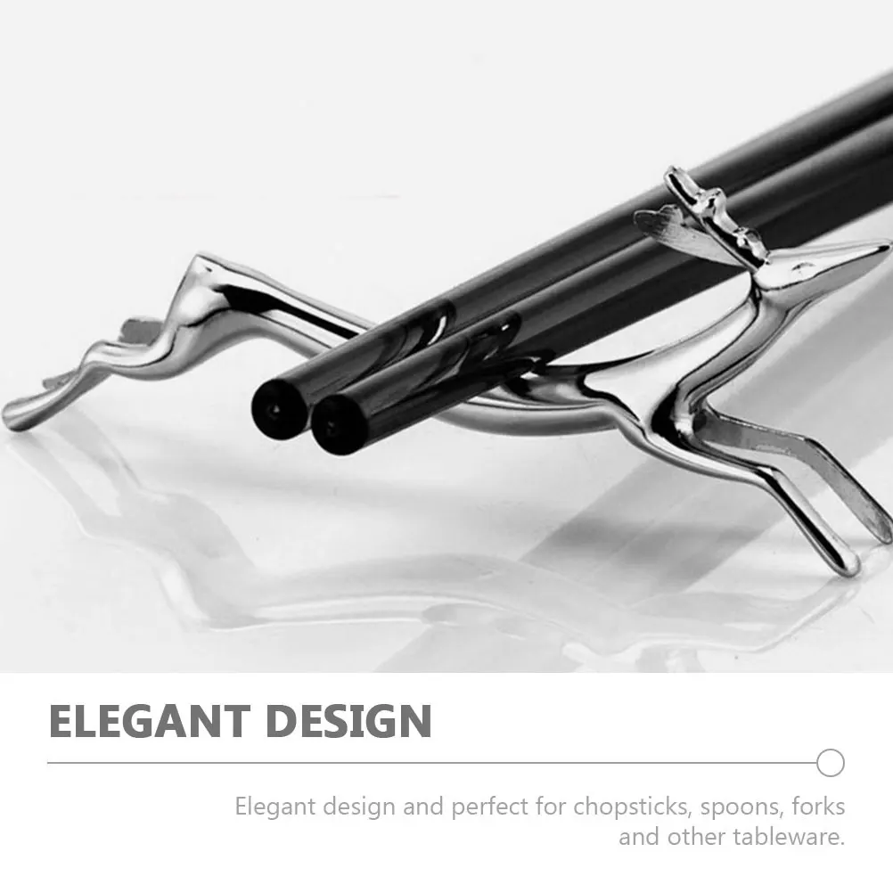 

6pcs Metal Puppy Chopstick Stand Zinc Alloy Cutlery Holder Rest Dog Rack Kitchen Dining Table Decorative Spoon Organizer Easy