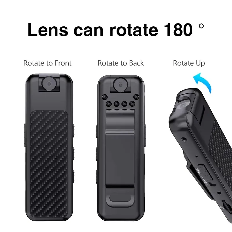 Cycling Portable Camera Wifi 1080P Body Mini Camera 180° Rotating Len Digital Video Recorder Police Body Cam Miniature Camcorder