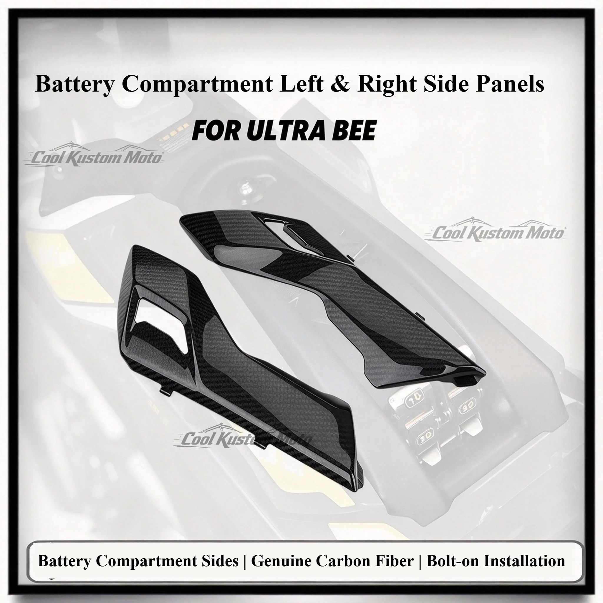For Sur-Ron Ultra Bee Battery Compartment Left & Right Protective Covers, Genuine Carbon Fiber Decorative Side Panels