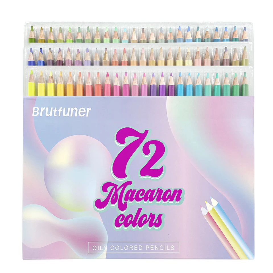 Brutfuner NEW 72Pcs Metallic & Macaron Colored Pencils Drawing