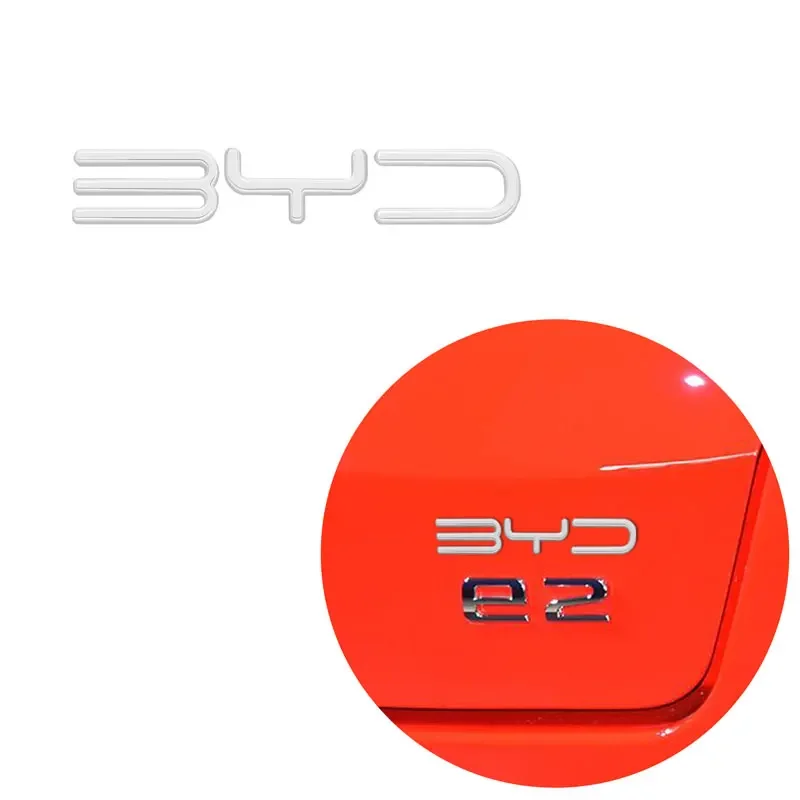 3D Metal Black Silver Build Your Dreams Logo Sticker Car Rear Boot Trunk Lid Letters Emblem Decals For BYD Series Car Styling