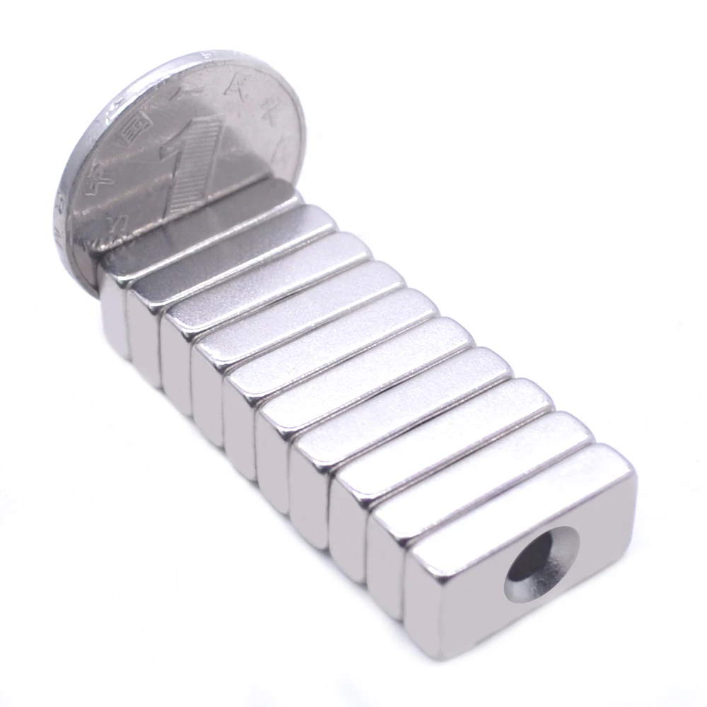 1/5/10/20/200pcs N35 Rectangular magnet f 20x10x4 mm hole 4 mm Super Strong Neodymium magnet 20*10*4 mm NdFeB magnet 20 x 10 x 4