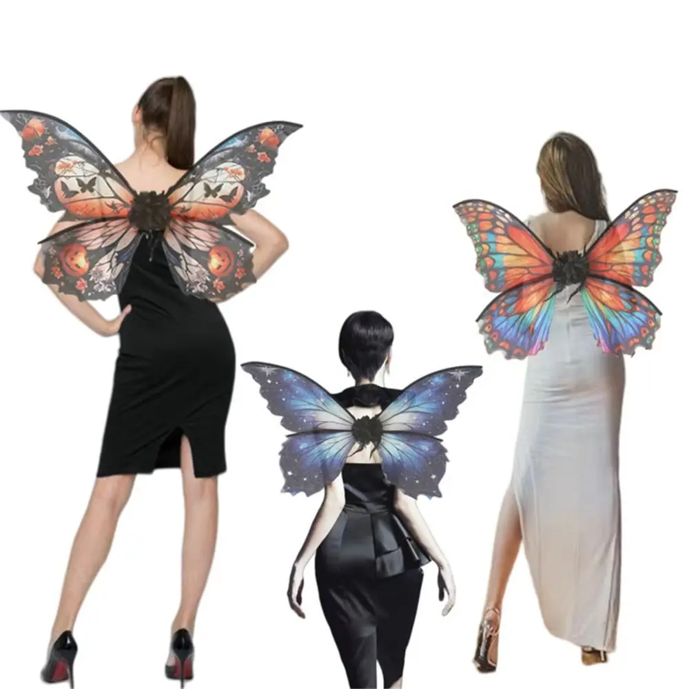 Disfraz de Halloween, alas de hada, regalo de vestir, accesorios de Cosplay, puesta en escena, simulación de alas de mariposa para mujeres y niñas