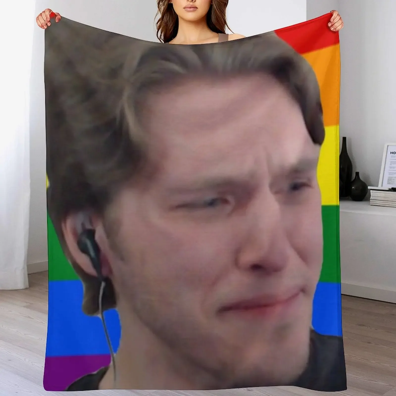 Jerma crying Throw Blanket sofa bed Soft Plush Plaid For Baby Blankets