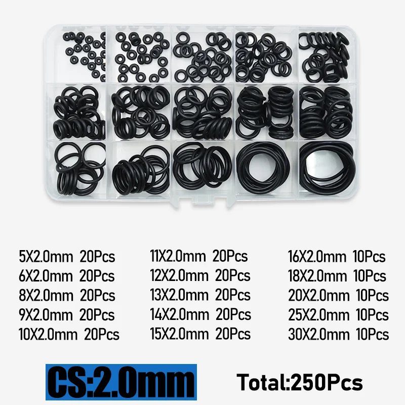 CS 1/1,5/2,0/2,4/3,1/4,0 mm Gummi-O-Ring-Dichtungsscheibe NBR O-Ring ölbeständig hohe Temperatur für die Reparatur von Auto-Sanitär-Wasserhahn – Detail 20