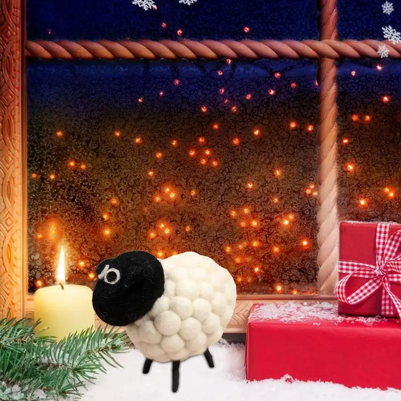 3D Felt แกะตุ๊กตาเดสก์ท็อปเครื่องประดับ Handmade เดสก์ท็อปตุ๊กตาแกะตุ๊กตาสัตว์เล็กๆตุ๊กตาน่ารักของเล่นตกแต่งบ้านเด็กของขวัญ