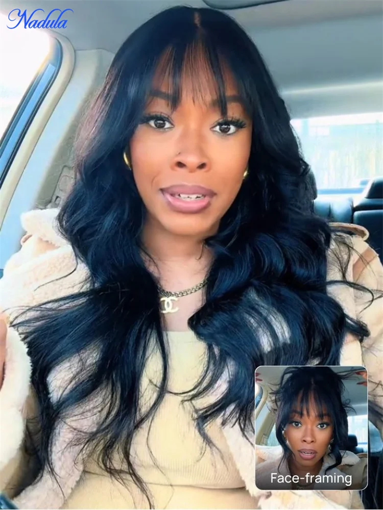 

NADULA Bye Bye Knots 3.0 Бесклеевой парик Бразильский 3D объемный парик из человеческих волос с челкой на шнурке для всех размеров головы