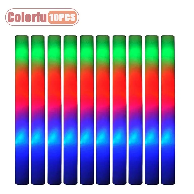 10 STKS Spons Glow Stick Light Up Neon Fluorescerende LED Knipperende Bar voor Evenementondersteuning en Cheer Night Party Light Stick