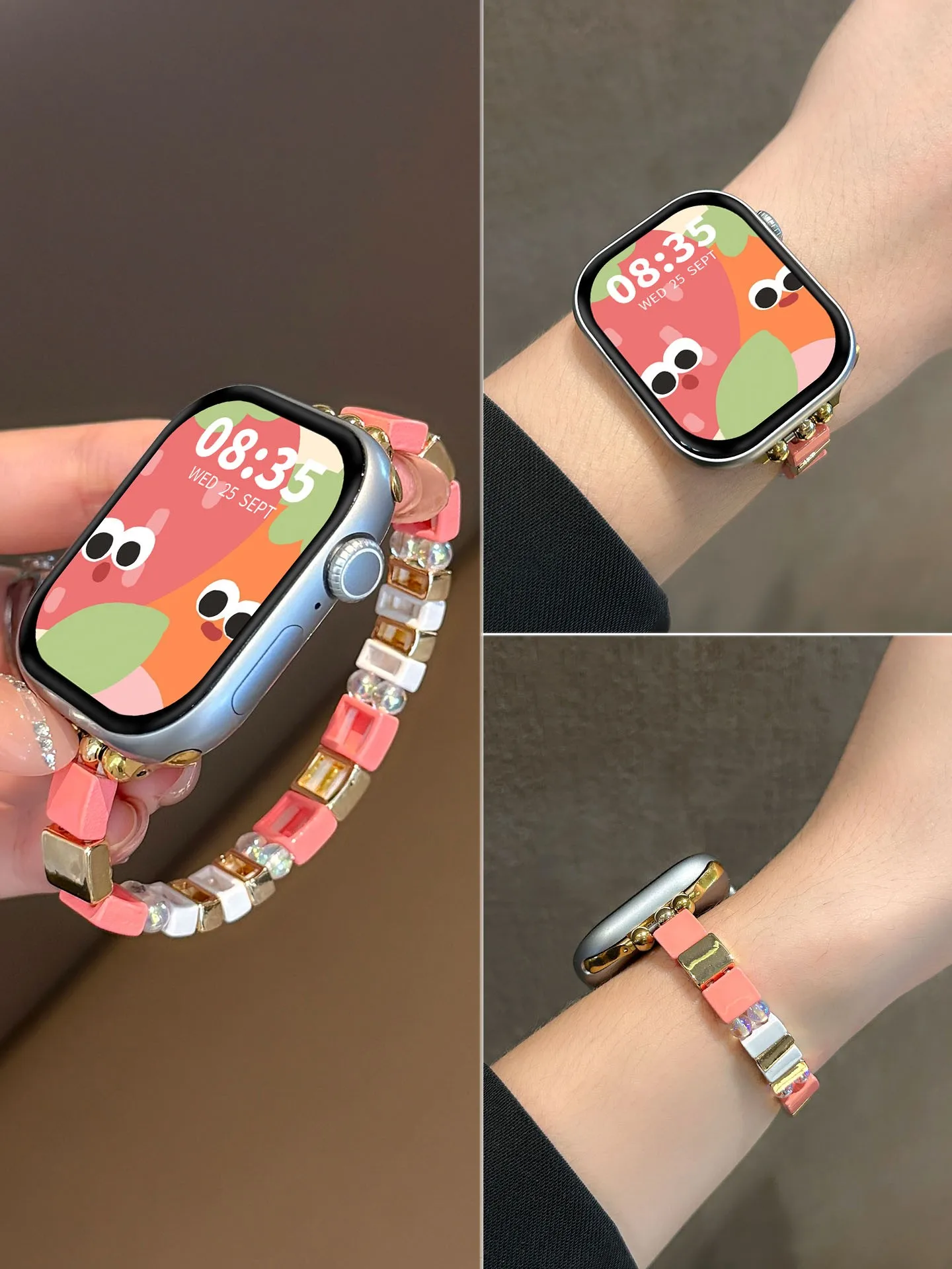 

Эластичный ремешок Dopamine Block, совместимый с ремешком для iWatch 38 мм, 40 мм, 41 мм, 42 мм, 44 мм, 45 мм, 49 мм, модный ремешок