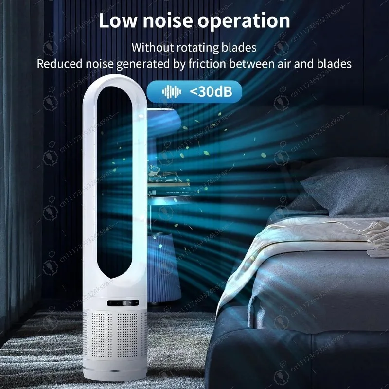 Compact 20W 8‑Speed Bladeless Electric Fan, Smart Air‑Cooling Blower For Modern Home Interior Scenarios