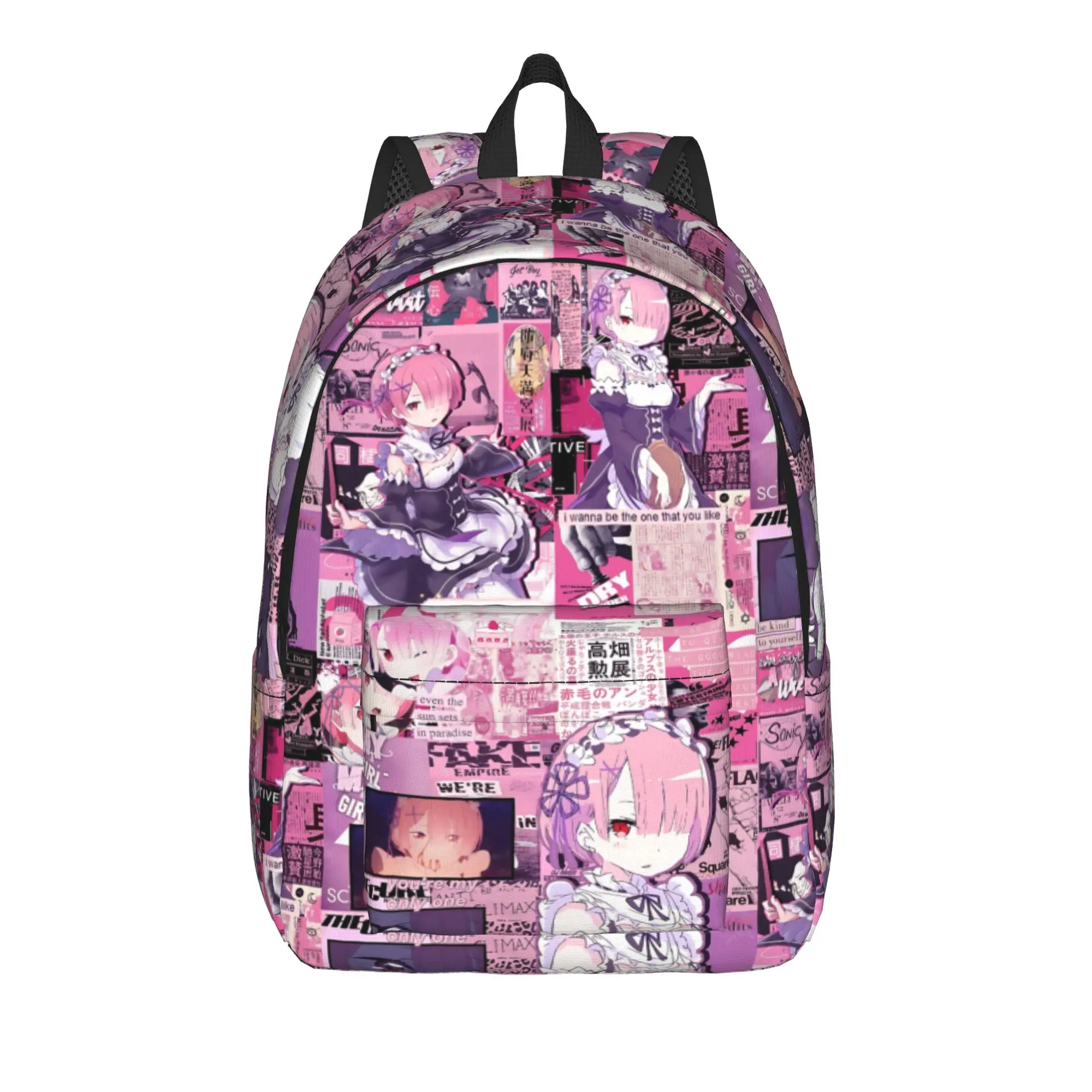 Fashion Re ZERO Anime Backpack Ram lockscreen Mochilas Harajuku Design Outdoor Zipper Closure Rucksack