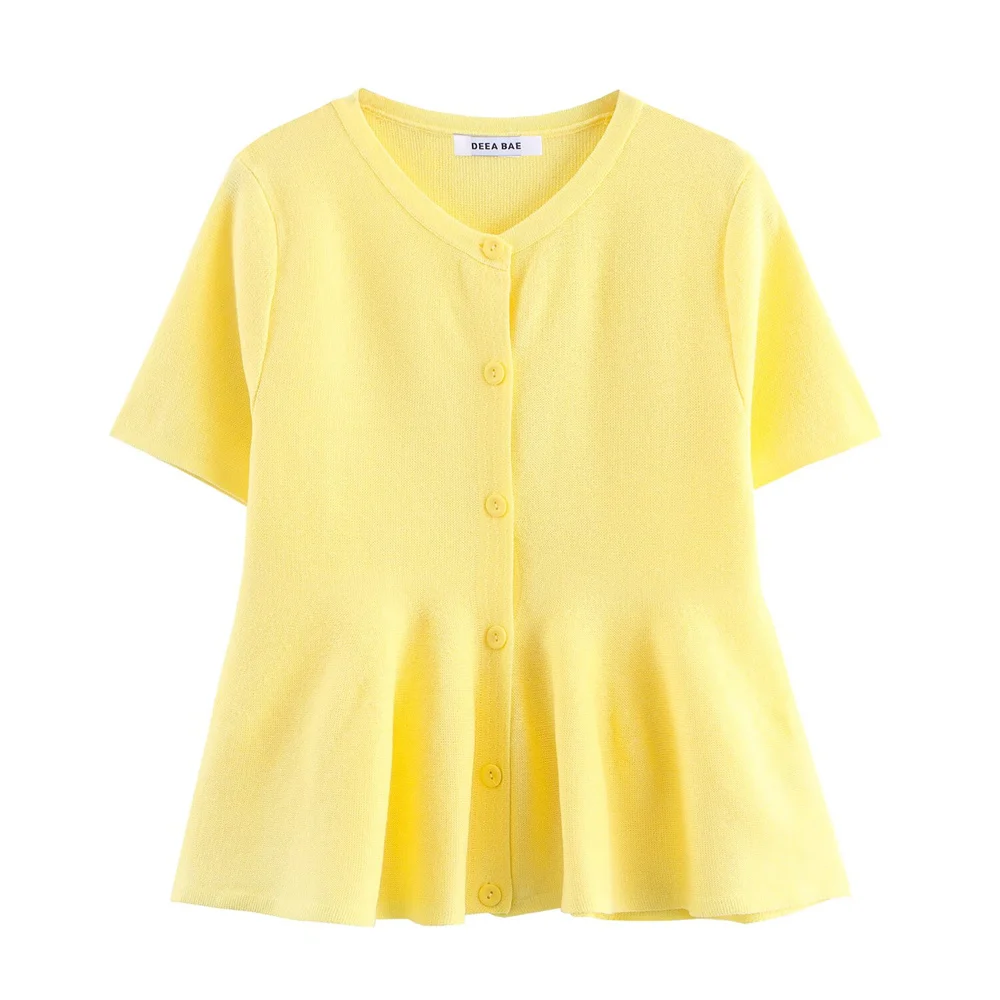 

UNIZERA 2025 new women's casual fashion European and American style design, short skirt style hem knitted jacket