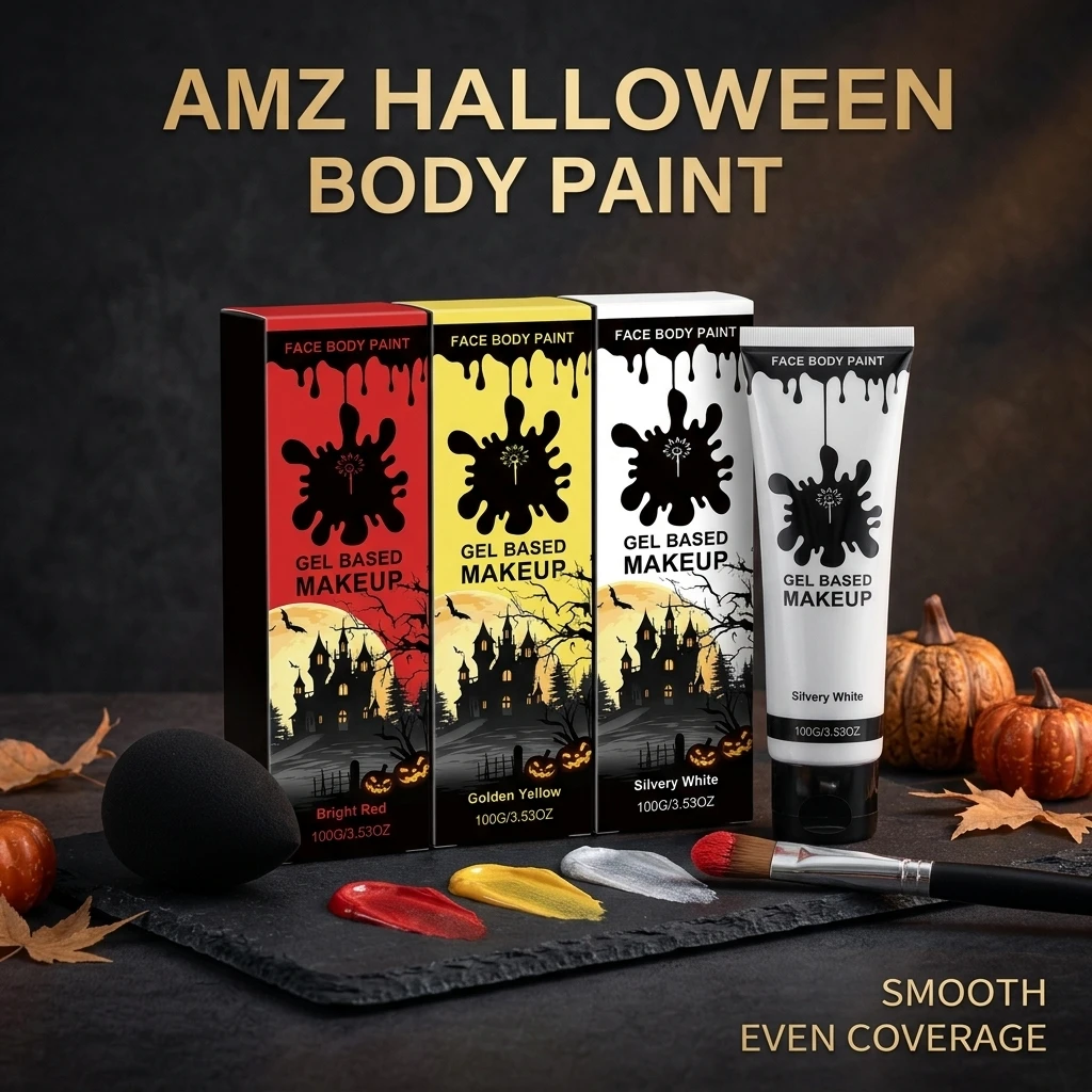 3 Colours Halloween Body Paint Non Toxic Party Atmosphere Washable Halloween Face Body Makeup Cosplay Party Body Paint Cosmetics