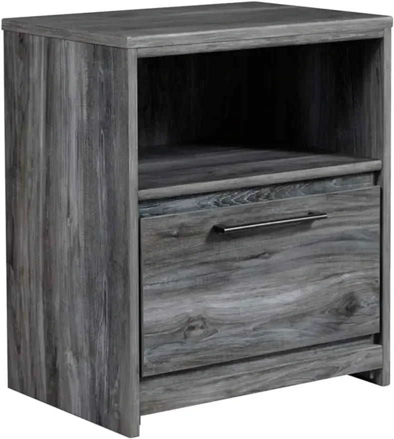 Signature Design by Ashley Baystorm Rustic Coastal 1 Drawer Nightstand with 1 Open Cubby & 2 Slim-Profile USB