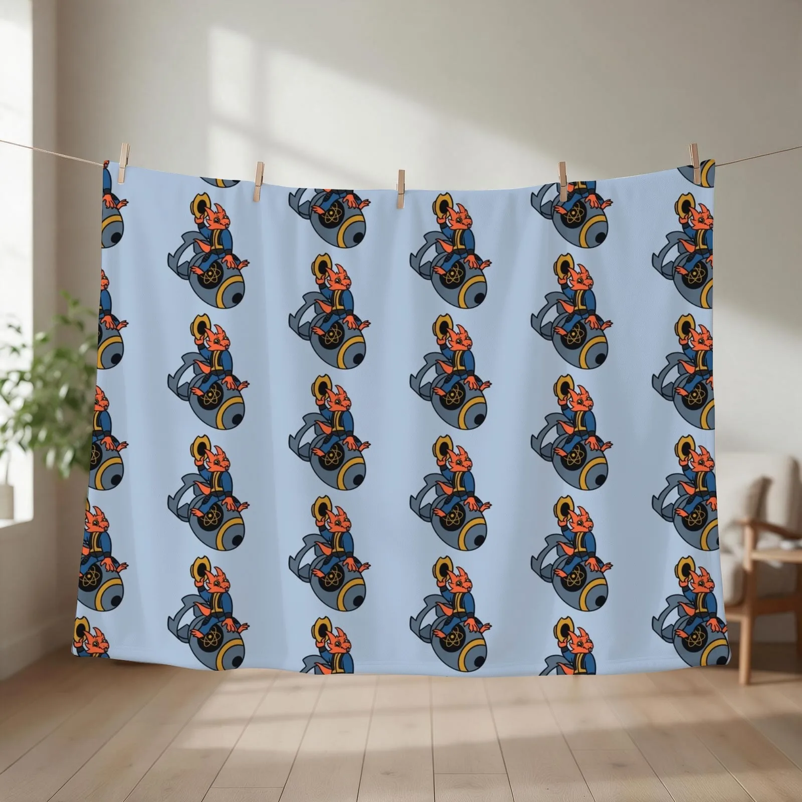 Atomic Veek Throw Blanket couch cozy soft plush fuzzy picnic outdoor blanket