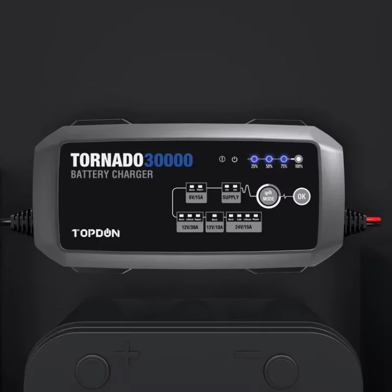 T30A 12V 30A 10A 24V 15A التلقائي الذكي الذكي الثقيلة شاحنة شاحن بطارية السيارة 12V / 24V 120Ah