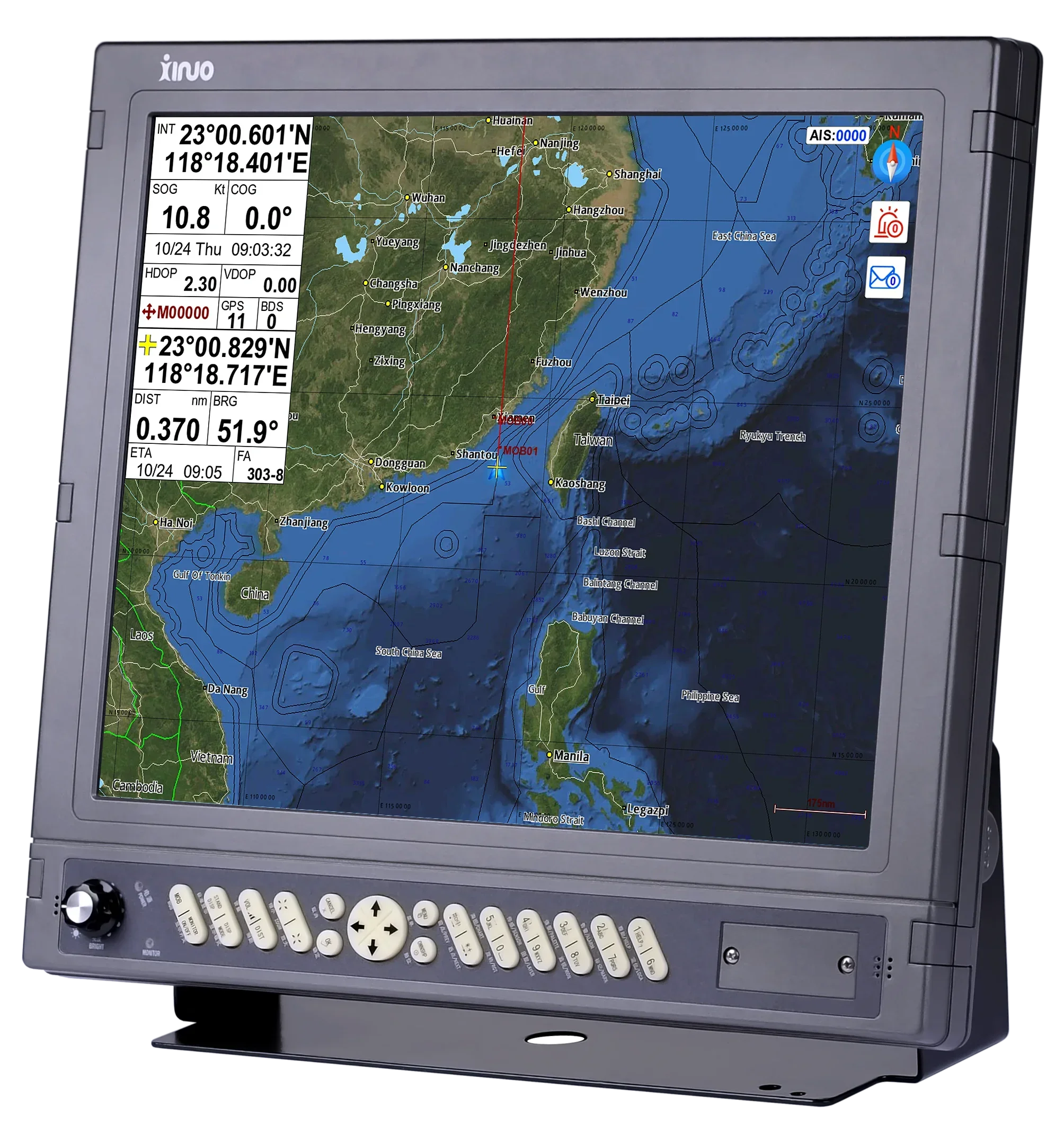 stable performance marine GNSS GPS chart plotter XINUO GN-150 series GN-1517 17