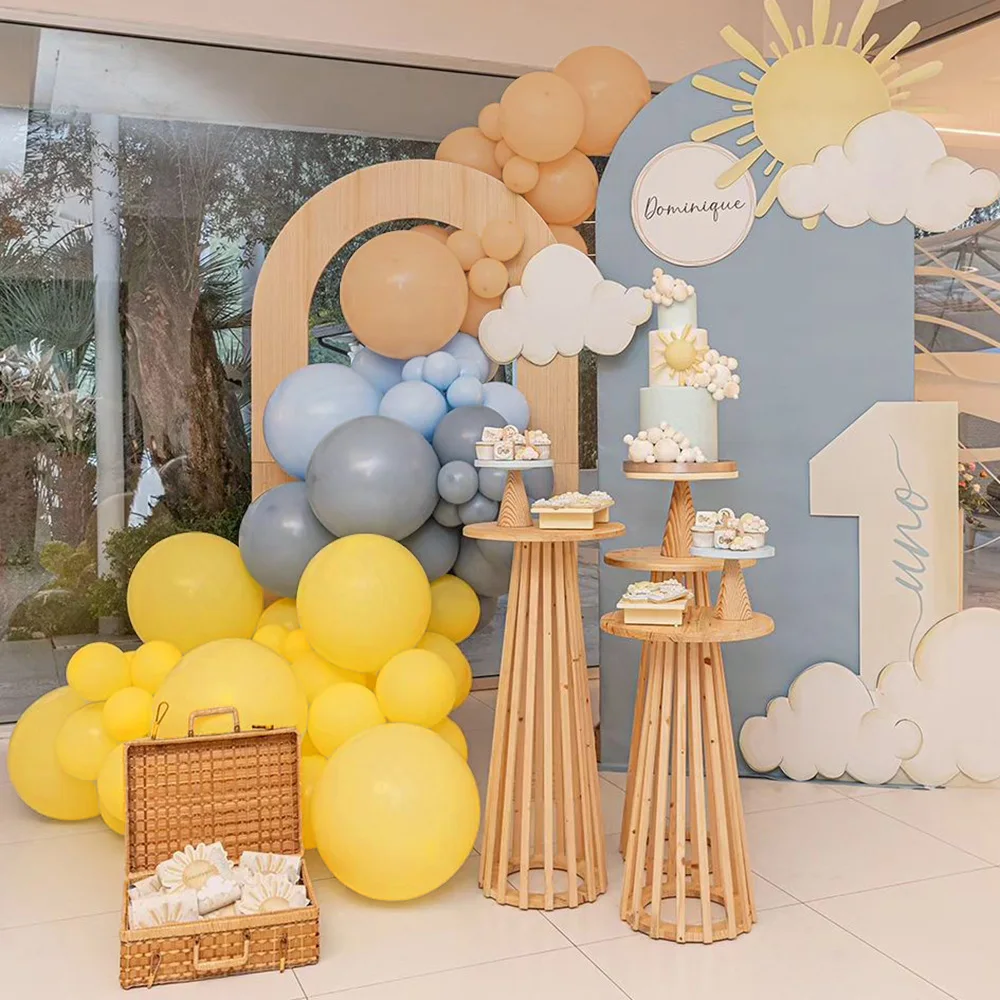 

Maca yellow balloon set arch wedding beach Maca blue balloon happy birthday party nude balloon decoration children adult baby