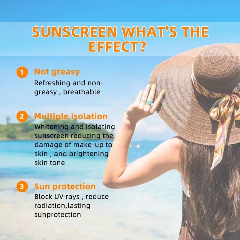 Liquid sunscreen SPF 50 summer outdoor moisturizing Sunblock repair  facial skin protection UV body Whiten isolation sun cream