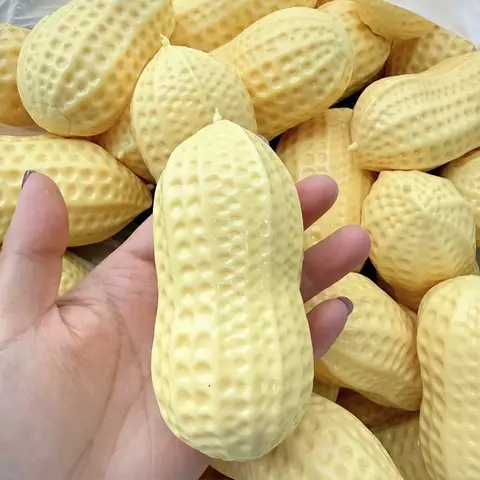 1PCS Asmr Sensory Peanut Squishy Toy Crunchy Buttery-soft Squeeze Stress Ball Simulated Fidget Toy For Adults Relaxation