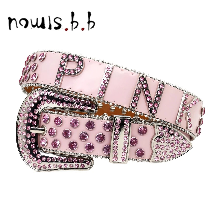 Punk Rhinestone Belts Fashion Luxury Casual Strap Diamond Belt Cowgirl Cowboy Belt For Women Jeans Cinturones Para Hombre