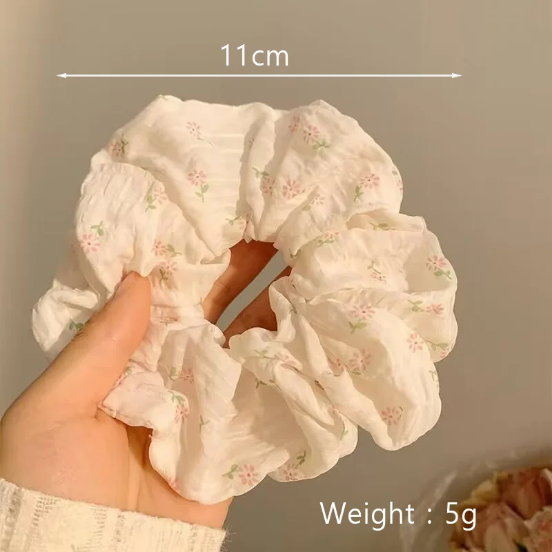 1PC Simple Floral Print Large Intestine Hair Ring for Women New Girls Headwear,Hair Rope,Hair Accessory Rubber Band Hair Ties