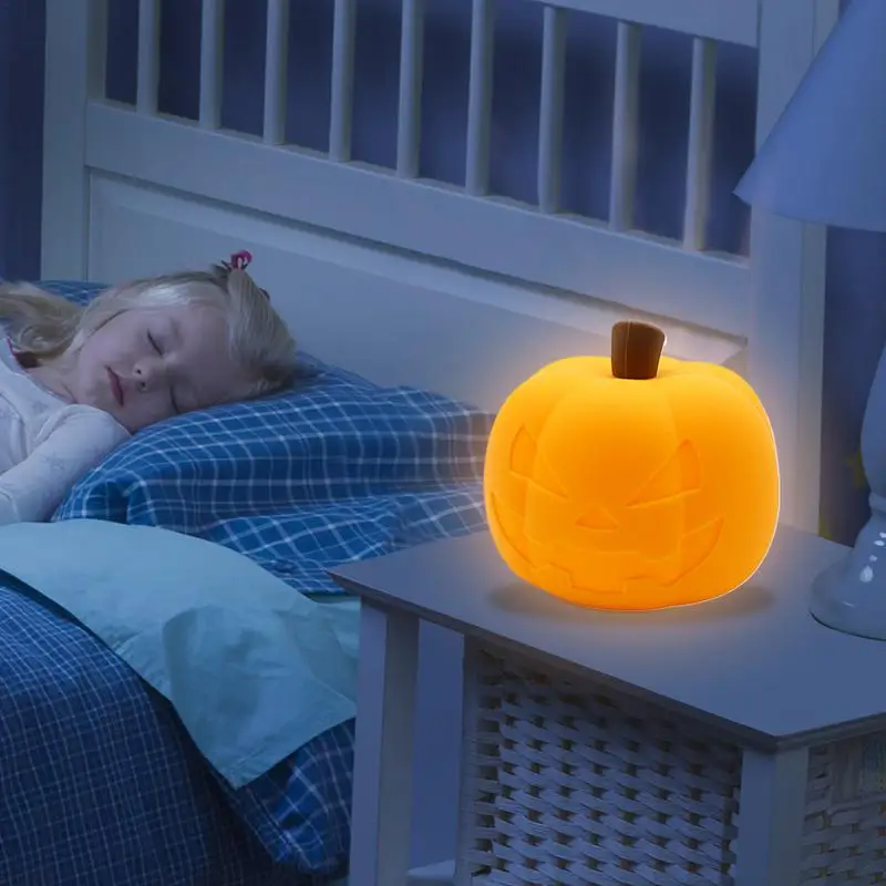 Night Light For Kids Pumpkin Design Nursery Lamp Nursery Nightlight Dorm Decor Battery Operated Halloween Decorations Indoor