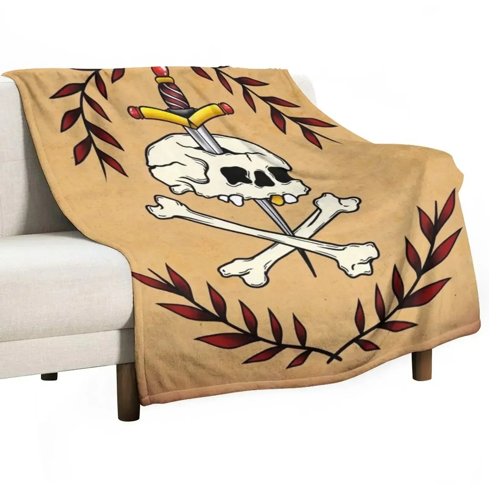 New Skull & Dagger Throw Blanket for sofa christmas gifts Blankets