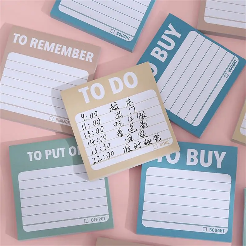 

50sheets Memo Pads Kawaii Solid To Do List Tearable Message Notes Daily Planner Sticky Notes Korean Stationery Writing Pads