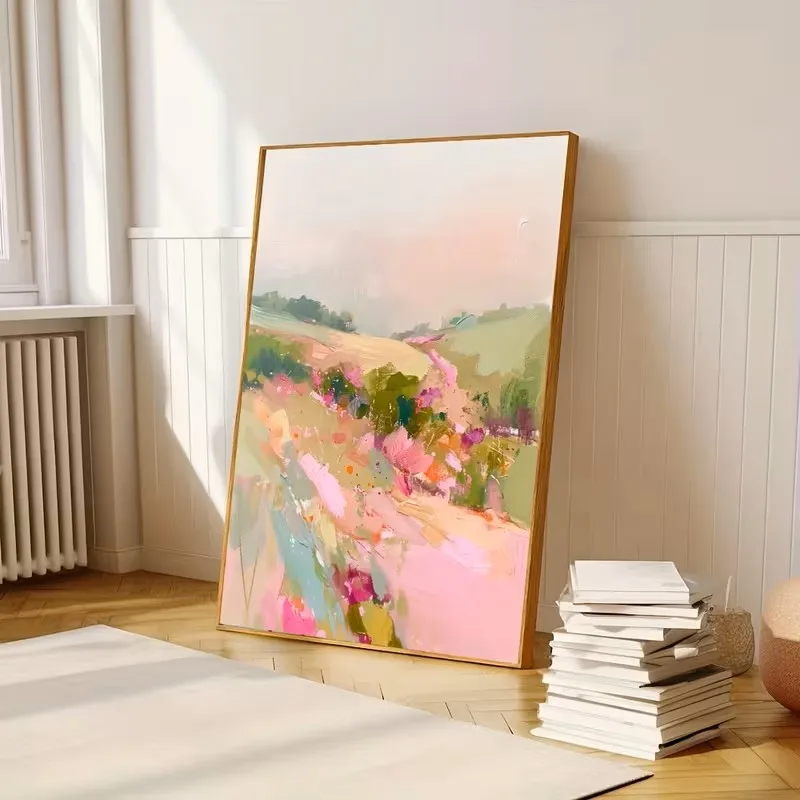 Colorful Wildflower Landscape Canvas Printed Wall Art Abstract Painting Modern Minimalist Poster Bedroom Living Room Decoration