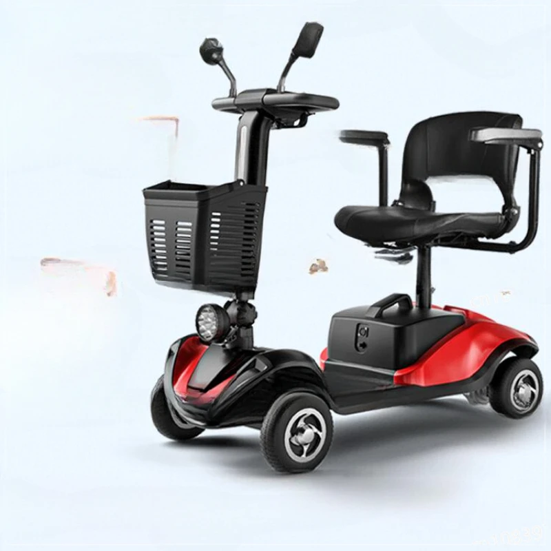 Elderly Scooter Four-wheel Electric Folding Double-purpose Electric Wheelchair Disabled Household Power Battery Car