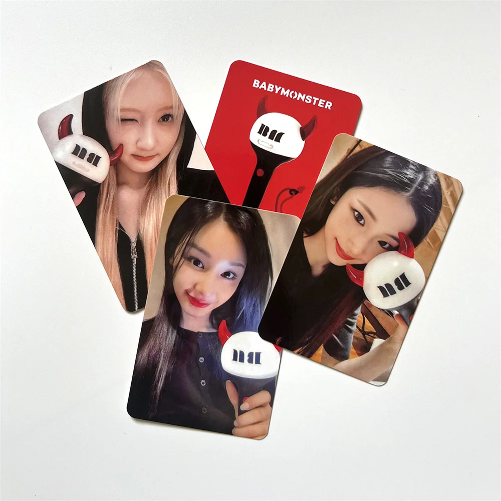 Kpop BABYMONSTER Photocard 7pcs/Set LIGHTSTICK Card Double Sides Printing Bright Film Coated LOMO Card AHYEON RUKA Collection