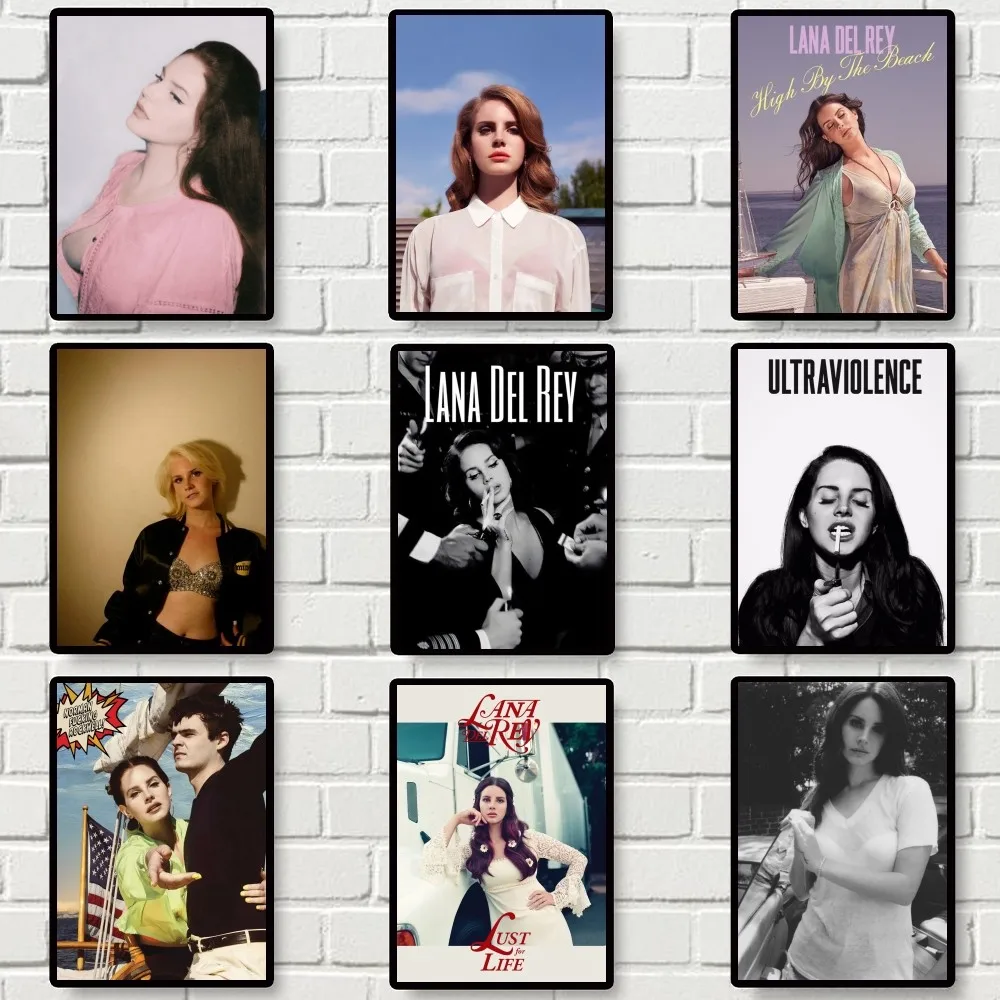 لانا ديل ري المغني الأشعة فوق العنفية المشارك معرض يطبع اللوحة جدار قماش صور غرفة المعيشة ملصق