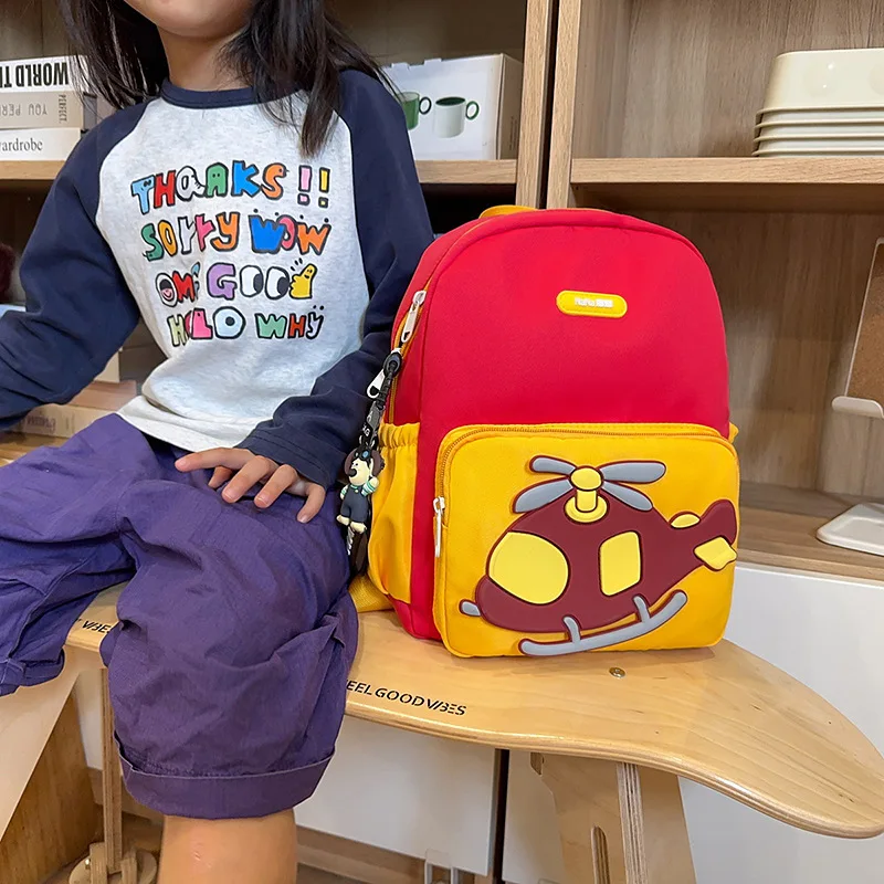 

Милый рюкзак с мультяшным вертолетом, детские рюкзаки, легкие школьные сумки, сумка для занятий для девочек, дизайнерские сумки, Mochila