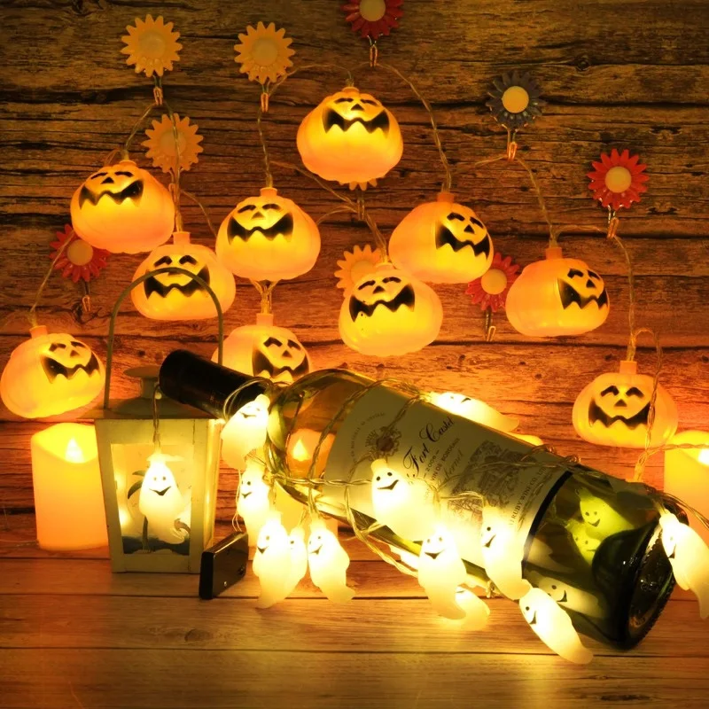 150CM Halloween 10LED String Lights Horror Atmosphere Lamp Pumpkin Ghost Skeletons Lights For Home Decor Halloween Decoration