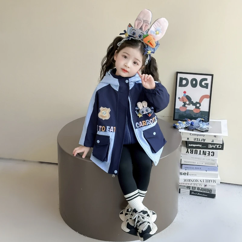 

Judy Hops Girls 3-in-1 Jacket, Rabbit Police Winter Coat for Toddlers Fashion Outerwear New Arrival