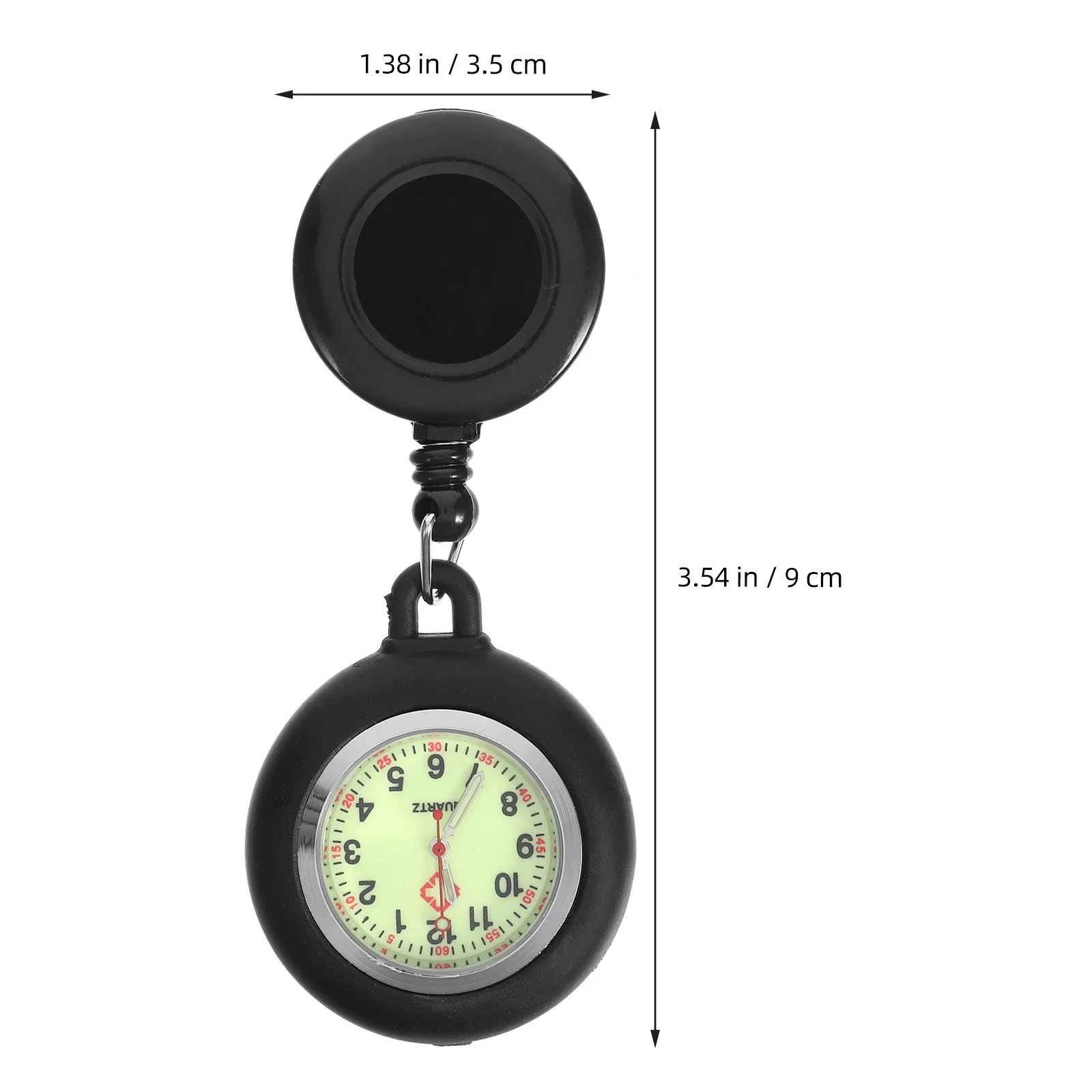 

Luminous Doctor Pocket Watch Durable Clip-on Badge Reel Hanging Watch Smiling Face Pattern Practical Student