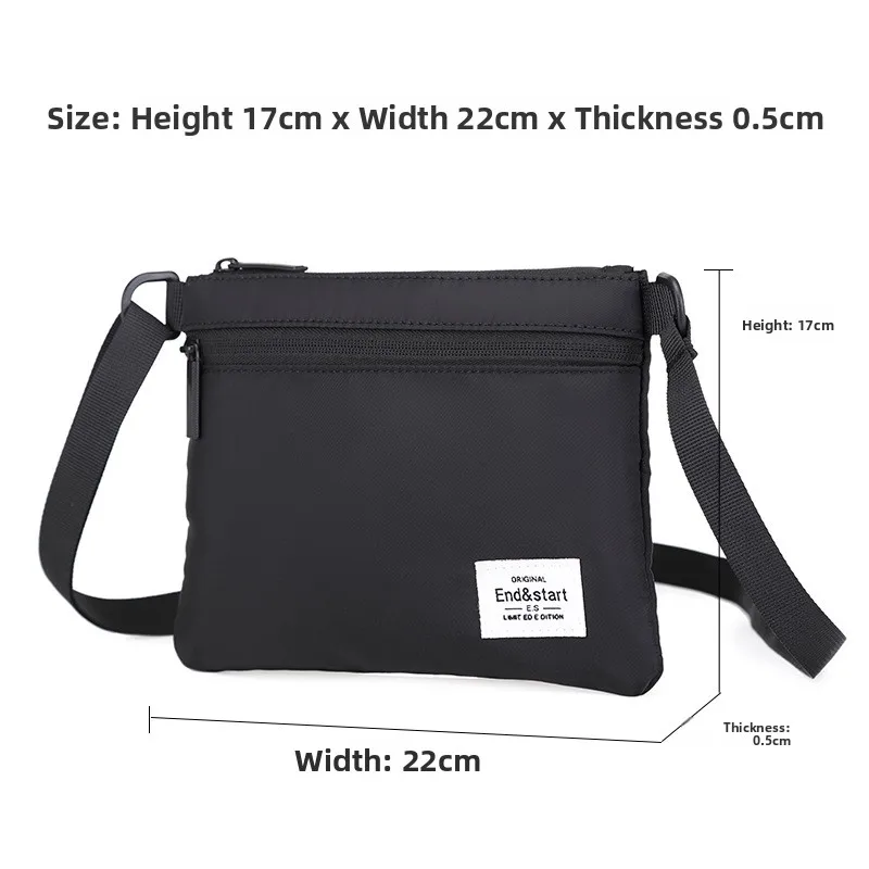 

New Men's Summer Casual Crossbody Bag Simple Design Street Sle Polyester Pure Color Leisure Handbag for Men