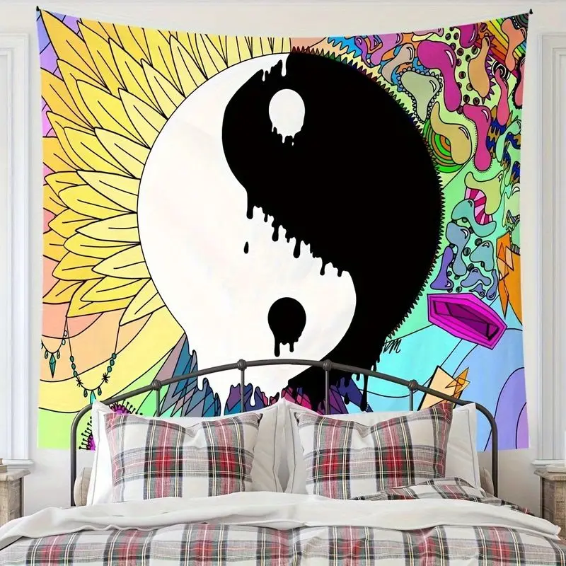 VIKAMA Fantasy Mushroom Forest Tapestry Ins Psychedelic Fairy Tale Moonlit Forest Background Cloth Wall Decoration Room Decor
