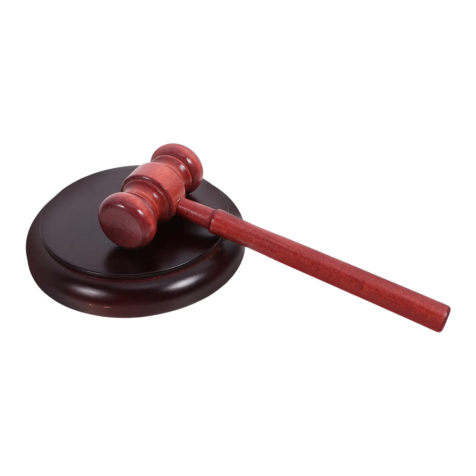 1Set Vintage Auction Hammer Set Keyword Judge Gavel Prop Wooden Hammer Comfortable Grip Base Collector Display