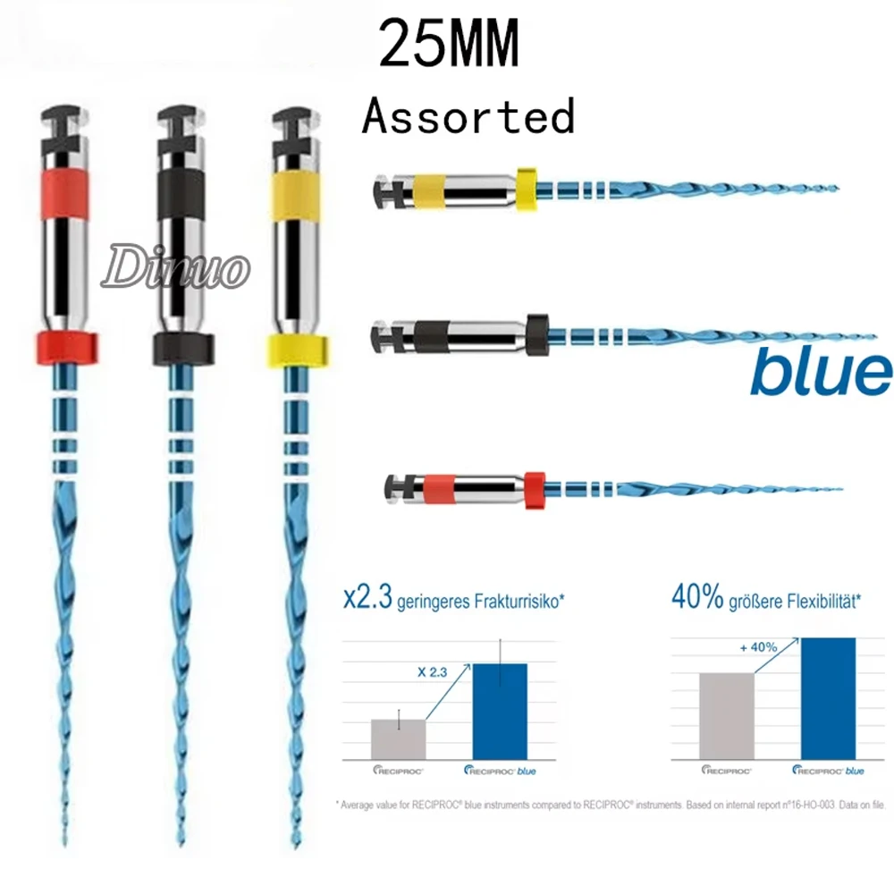 

6Pcs/1Box Orthdent Dental Reciprocating Blue Endodontic Files Only One Engine Use Heat Activated 21/25/31mm Dentistry Instrument