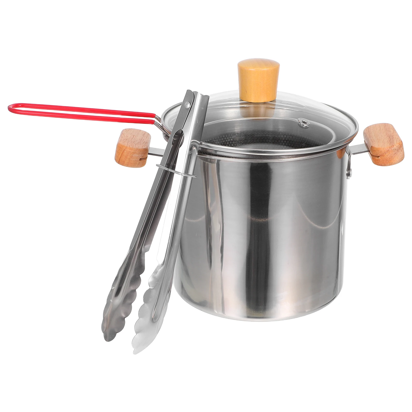 

Stainless Steel Pot With Basket Mini Oil Frying Pan Cooking Wok Household Kitchen Frypan Filter Compact Design For Home Use