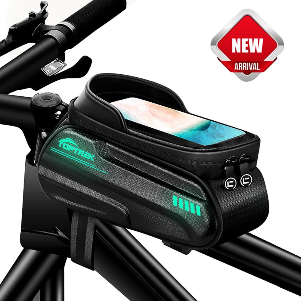 Wasserdichte Fahrrad-Rahmentasche für das Oberrohr, 7,2 Zoll Touchscreen-Handyhülle, Fahrrad-Aufbewahrung, ultraleichte Tasche, MTB- und Rennradzubehör