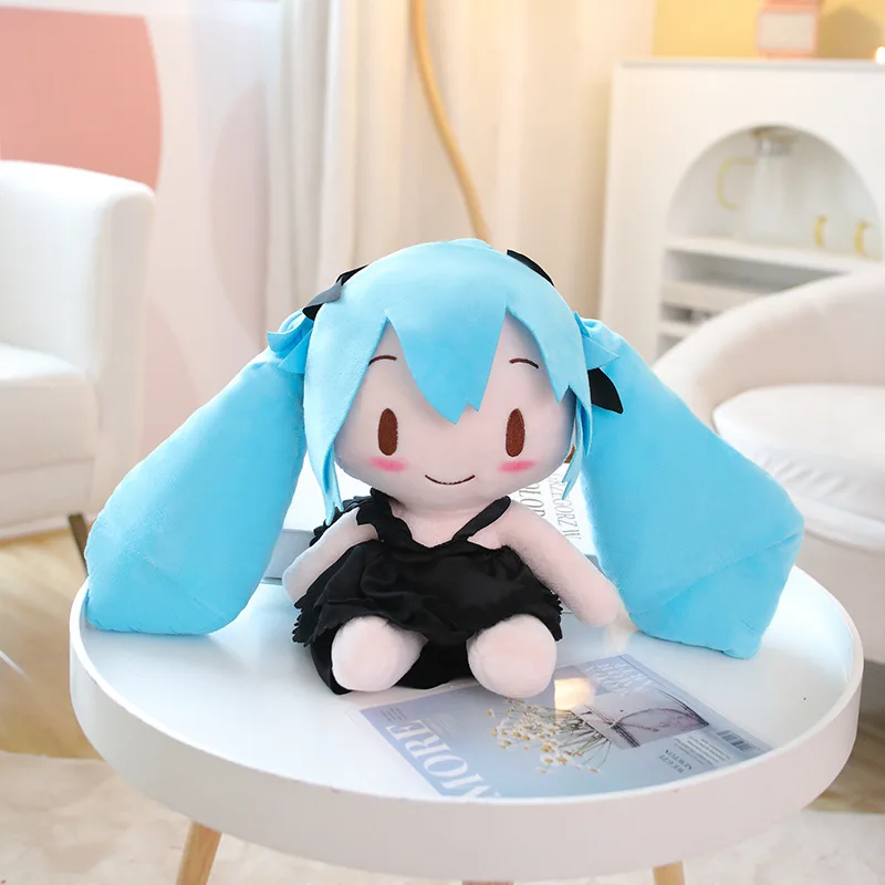 Zhongkaihua Coussin Peluche Miku 32 Cm – Tissu Polyester + Coton PP – Décoration Chambre Et Cadeau Fan