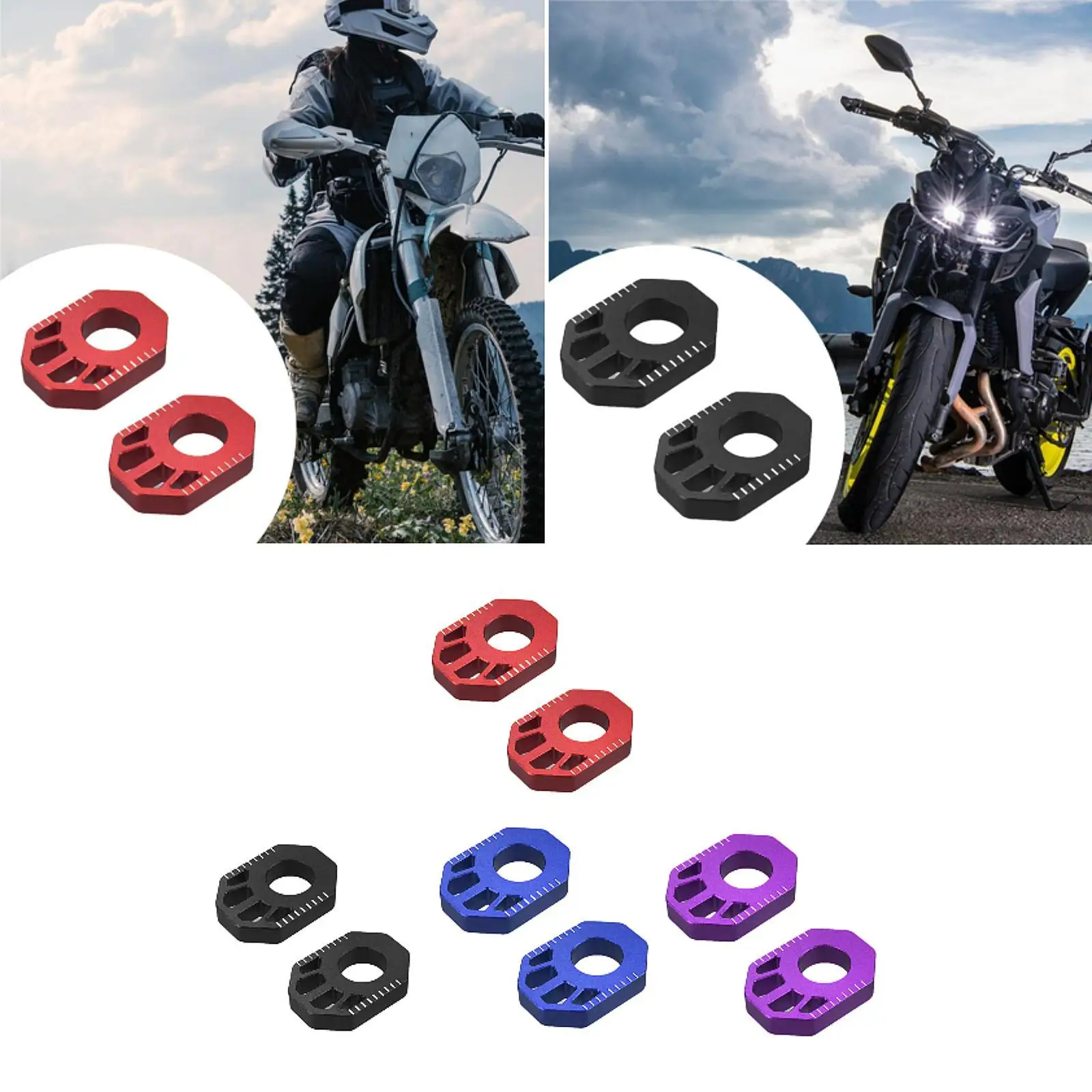 

2Pcs Dirt Bike Rear Axle Blocks Replace Parts Modification Accessories Sturdy Chain Adjuster for Crf300L Motorcross Bike