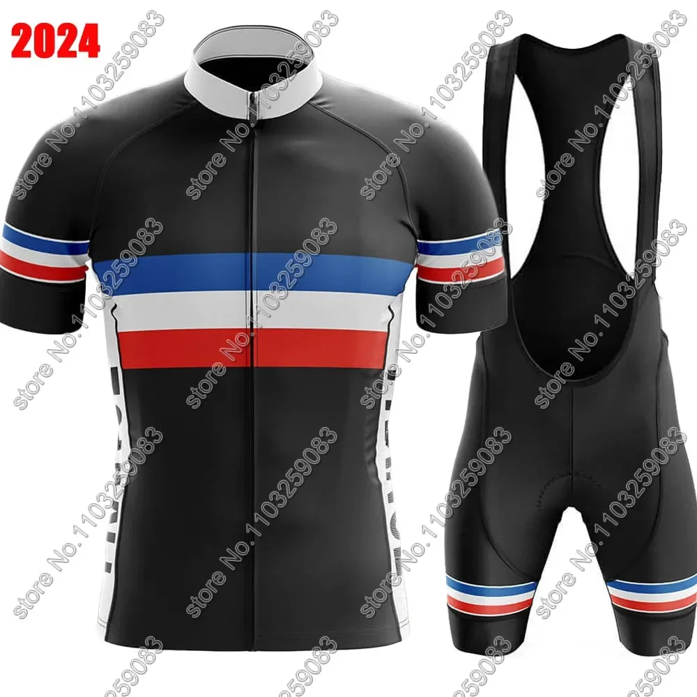 2024 France National Team Cycling Jersey Set Summer French Clothing Road Bike Shirts Suit Bicycle Bib Shorts MTB Ropa Maillot